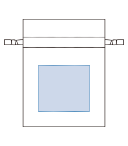 コットンカラーリボン巾着（S）（TP-0065）前面プリント範囲