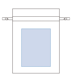 コットンカラーリボン巾着（M）（TP-0066）前面プリント範囲