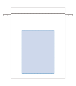 コットンカラーリボン巾着（L）（TP-0067）前面プリント範囲