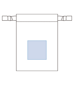 スウェード風巾着（S）（TP-0077）前面プリント範囲