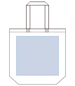 コットンバッグ（M）（TR-0102）前面プリント範囲