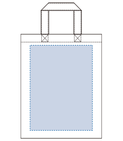 A4コットンバッグ（TR-0128）前面プリント範囲