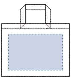 キャンバスカレッジトート（M）ワイド（TR-0180）背面プリント範囲