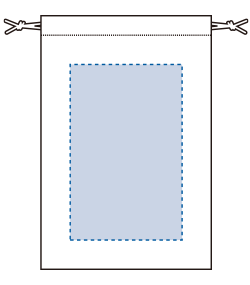 コットン巾着（M）（TR-0293）前面プリント範囲