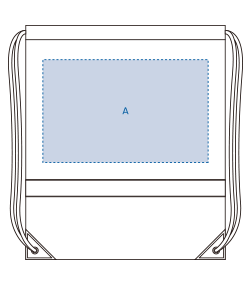 リフレクター付巾着リュック（TR-0296）前面（A）プリント範囲