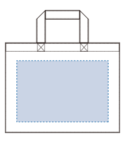 ユーティリティバッグ（M）ワイド（TR-0300）前面プリント範囲