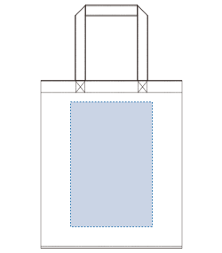 ライトキャンバスバッグ横マチ付（TR-0335）前面プリント範囲