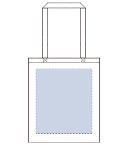 コットンナチュラルショルダートート（TR-0407）背面プリント範囲