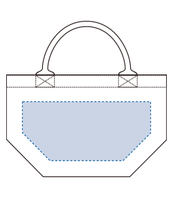 デニムパイプハンドルトート（S）（TR-0577）背面プリント範囲
