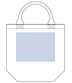 【在庫限り】デニムパイプハンドルトート（M）（TR-0578）前面プリント範囲
