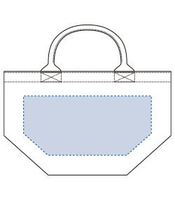 厚手キャンバスパイプハンドルトート（TR-0648）背面プリント範囲