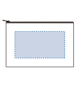【在庫限り】デニムフラットポーチ（M）（TR-0705）前面プリント範囲