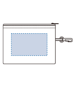 コンパクトバッグ（L）ポーチ付（TR-0728）ポーチ前面プリント範囲
