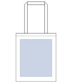 不織布フラットショルダートート（TR-0810）前面プリント範囲