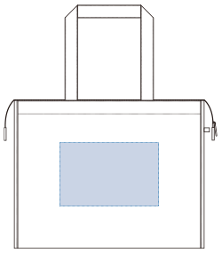 不織布ファスナー付スクエアトート（M）（TR-0811）背面プリント範囲
