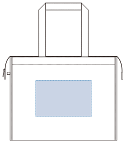 不織布ファスナー付スクエアトート（M）（TR-0811）前面プリント範囲
