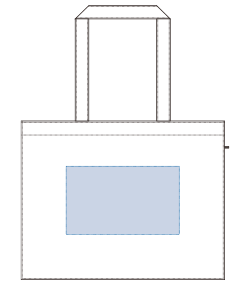 不織布ファスナー付ボックストート（M）（TR-0813）背面プリント範囲