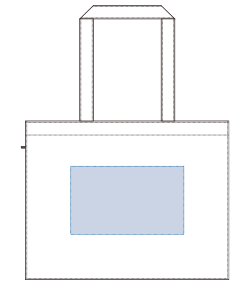 不織布ファスナー付ボックストート（M）（TR-0813）前面プリント範囲
