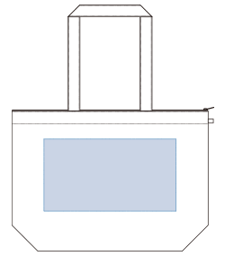 不織布ファスナー付ベーシックトート（M）（TR-0815）背面プリント範囲