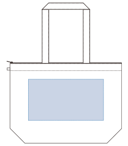 不織布ファスナー付ベーシックトート（M）（TR-0815）前面プリント範囲
