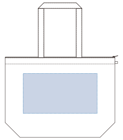 不織布ファスナー付ベーシックトート（L）（TR-0816）背面プリント範囲