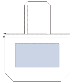 不織布ファスナー付ベーシックトート（L）（TR-0816）前面プリント範囲