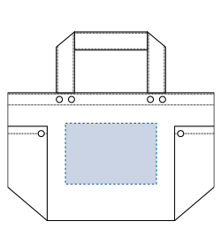ウォッシュキャンバスマルチスタッズトート（S）（TR-0843）前面プリント範囲