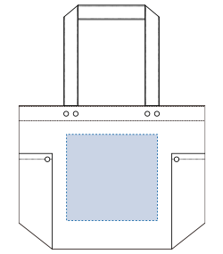 ウォッシュキャンバスマルチスタッズトート（M）（TR-0844）前面プリント範囲