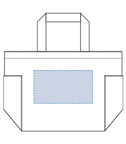 厚手キャンバスマルチトート（S）（TR-0852）背面プリント範囲