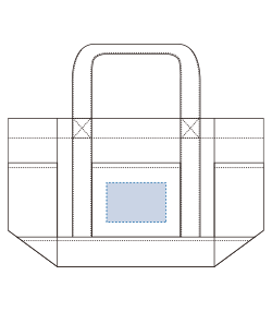 厚手キャンバスポケットマルチトート（M）（TR-0854）前面プリント範囲