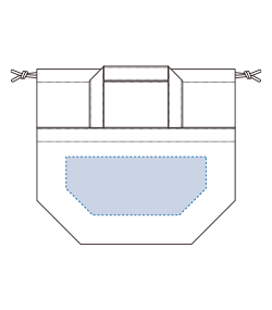 厚手キャンバス巾着付きトート（S）（TR-0855）背面プリント範囲