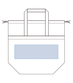厚手キャンバス巾着付きトート（M）（TR-0856）背面プリント範囲