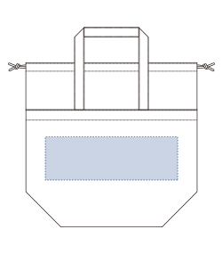 厚手キャンバス巾着付きトート（M）（TR-0856）前面プリント範囲