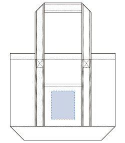 デニムラインコラボトート（L）（TR-0859）前面プリント範囲