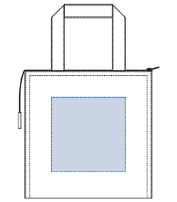 キャンバススクエア保冷トート（S）（TR-0868）背面プリント範囲