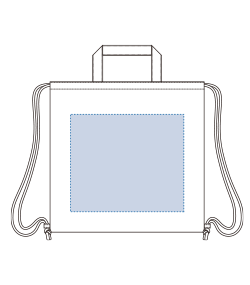 厚手コットンハンドル付リュック（TR-0870）前面プリント範囲