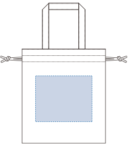 厚手コットンガゼット巾着トート（M）（TR-0871）背面プリント範囲