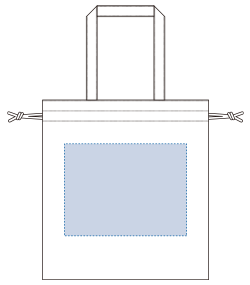 厚手コットンガゼット巾着トート（L）（TR-0872）背面プリント範囲