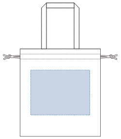 厚手コットンガゼット巾着トート（L）（TR-0872）前面プリント範囲