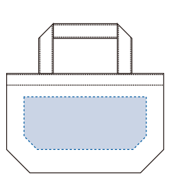 ライトキャンバスタウントート（S）（TR-0885）背面プリント範囲
