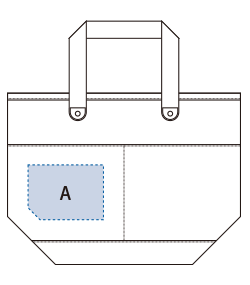 厚手キャンバスレザーハンドルトート（S）（TR-0891）背面（A）プリント範囲