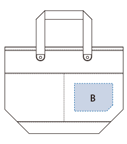 厚手キャンバスレザーハンドルトート（S）（TR-0891）背面（B）プリント範囲