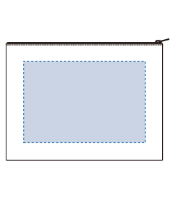 キャンバスフラットポーチ（L）（TR-0895）背面プリント範囲