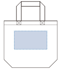 コットンバッグ（S）（TR-0906）背面プリント範囲