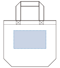 コットンバッグ（S）（TR-0906）前面プリント範囲