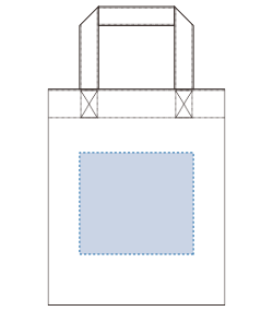 コットンガゼットマチ付バッグ（M）（TR-0908）前面プリント範囲