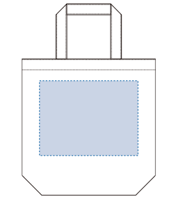 厚手コットンマチ付トート（M）（TR-0912）前面プリント範囲