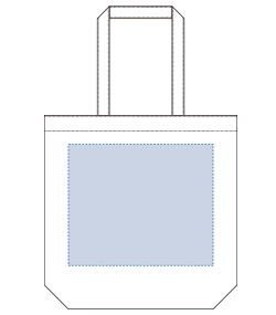 厚手コットンマチ付トート（L）（TR-0913）前面プリント範囲