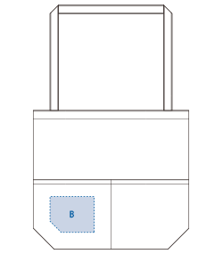 厚手コットンアウトポケットトート（TR-0914）前面（B）プリント範囲