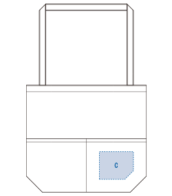 厚手コットンアウトポケットトート（TR-0914）前面（C）プリント範囲